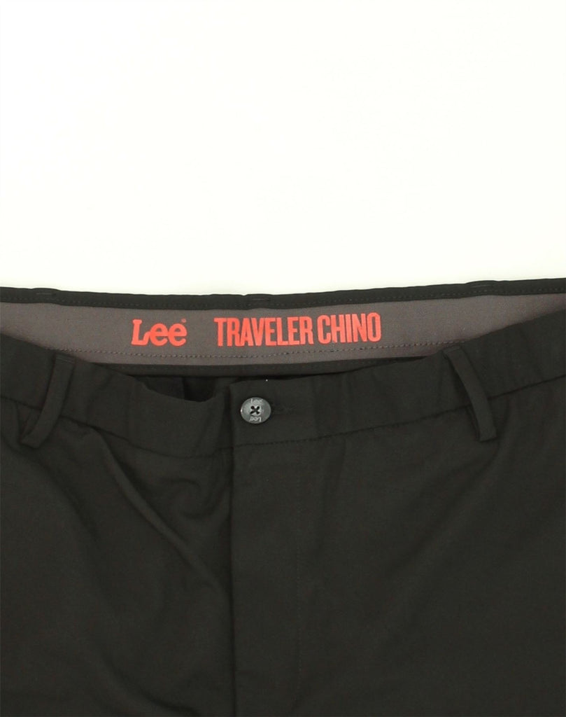 LEE Mens Travel Tapered Chino Trousers W40 L29 Black Polyester | Vintage Lee | Thrift | Second-Hand Lee | Used Clothing | Messina Hembry 