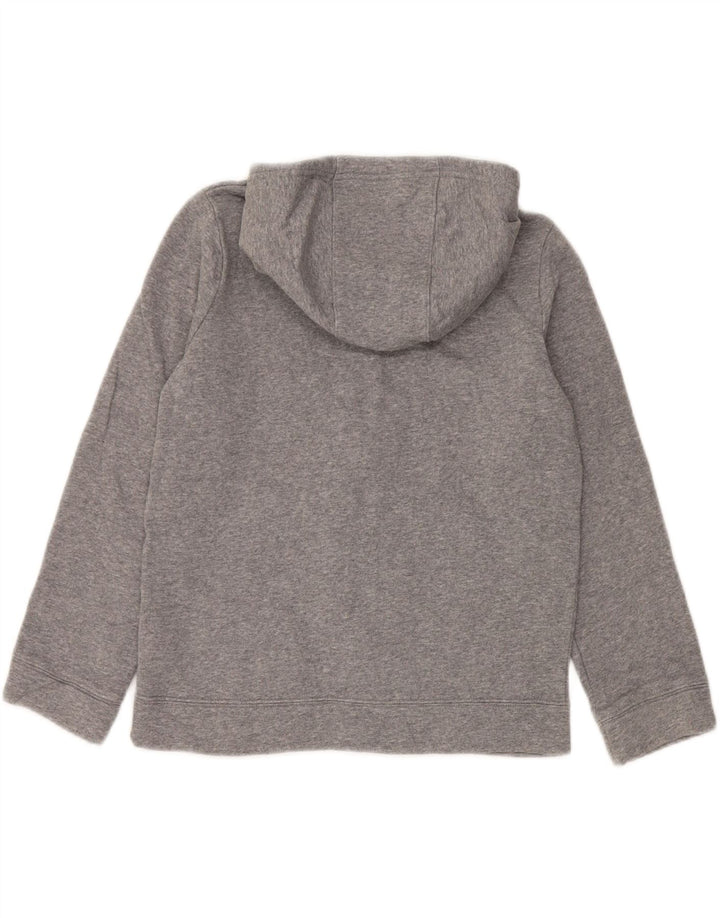Nike Boys Zip Hoodie Sweater 10-11 Years Medium Grey Cotton
