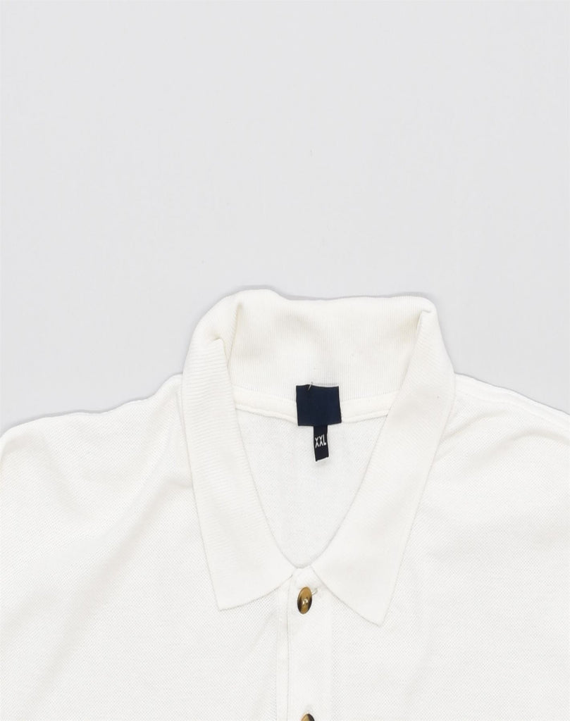 MARINA YACHTING Mens Polo Shirt 2XL White Cotton | Vintage | Thrift | Second-Hand | Used Clothing | Messina Hembry 