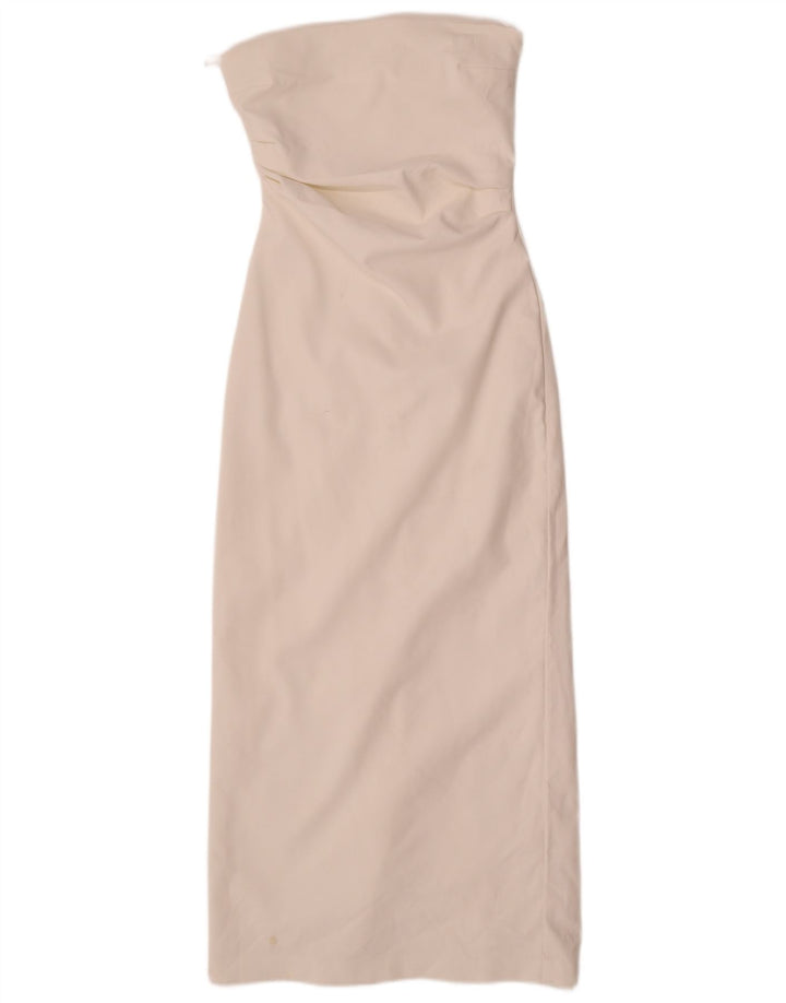 Zara Womens Strapless Dress UK 8 Small White Polyester