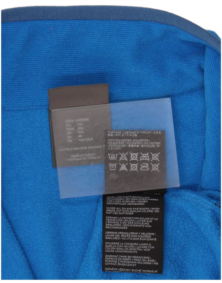 Jack Wolfskin Mens Zip Neck Fleece Jumper 2XL Blue Polyester