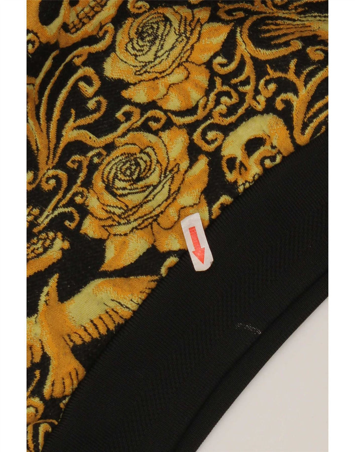 Zara Mens Sweatshirt Jumper Small Black Floral Polyester