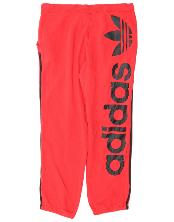 Adidas Mens Graphic Tracksuit Trousers Joggers Medium Red Cotton