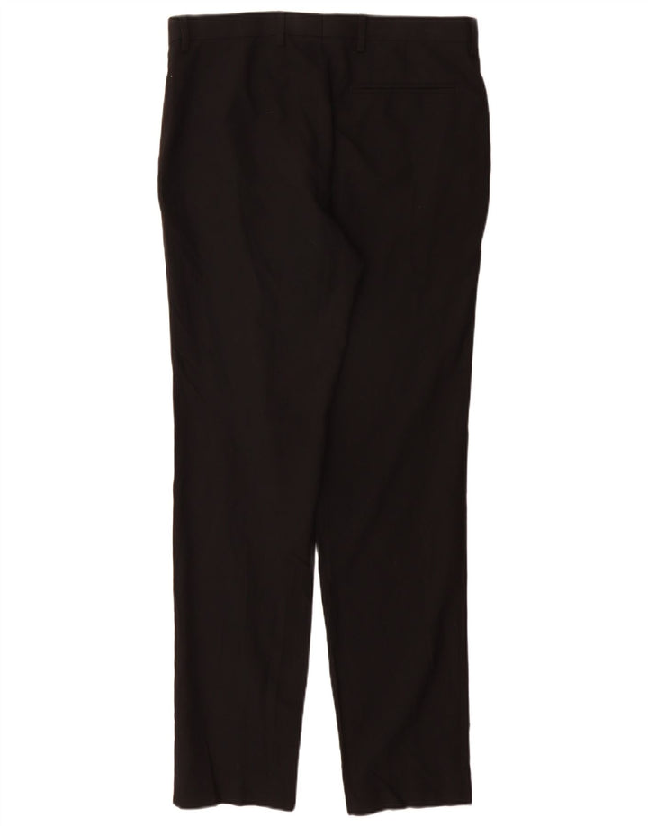 Marks & Spencer Mens Slim Fit Suit Trousers W32 L33 Black Polyester