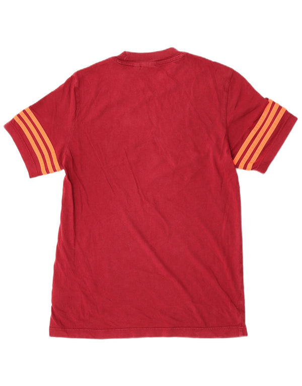 Adidas Mens Graphic T-Shirt Top Small Burgundy Cotton