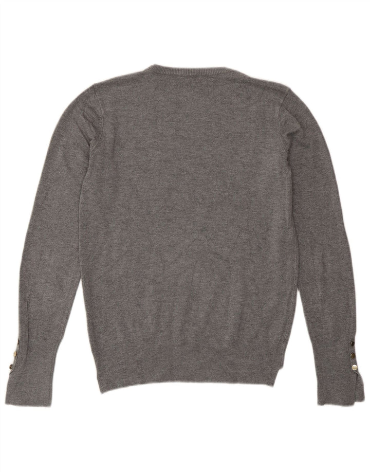Zara Womens Crew Neck Jumper Sweater UK 12 Medium Grey