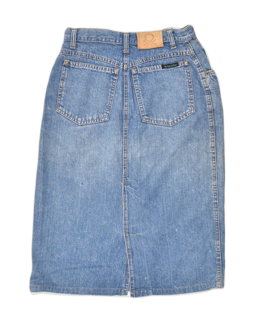 BENETTON Womens Denim Skirt W28 Medium  Blue Cotton | Vintage Benetton | Thrift | Second-Hand Benetton | Used Clothing | Messina Hembry 