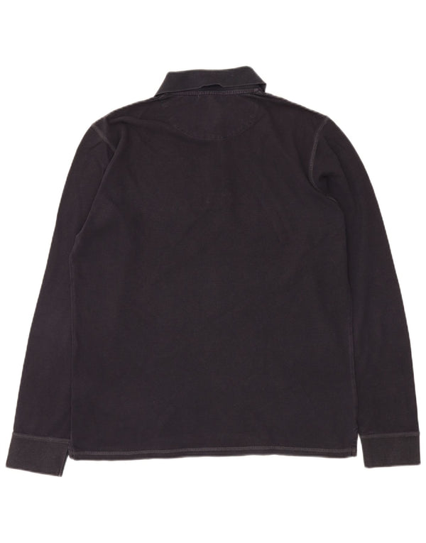 GEOX Mens Respira Long Sleeve Polo Shirt Medium Navy Blue