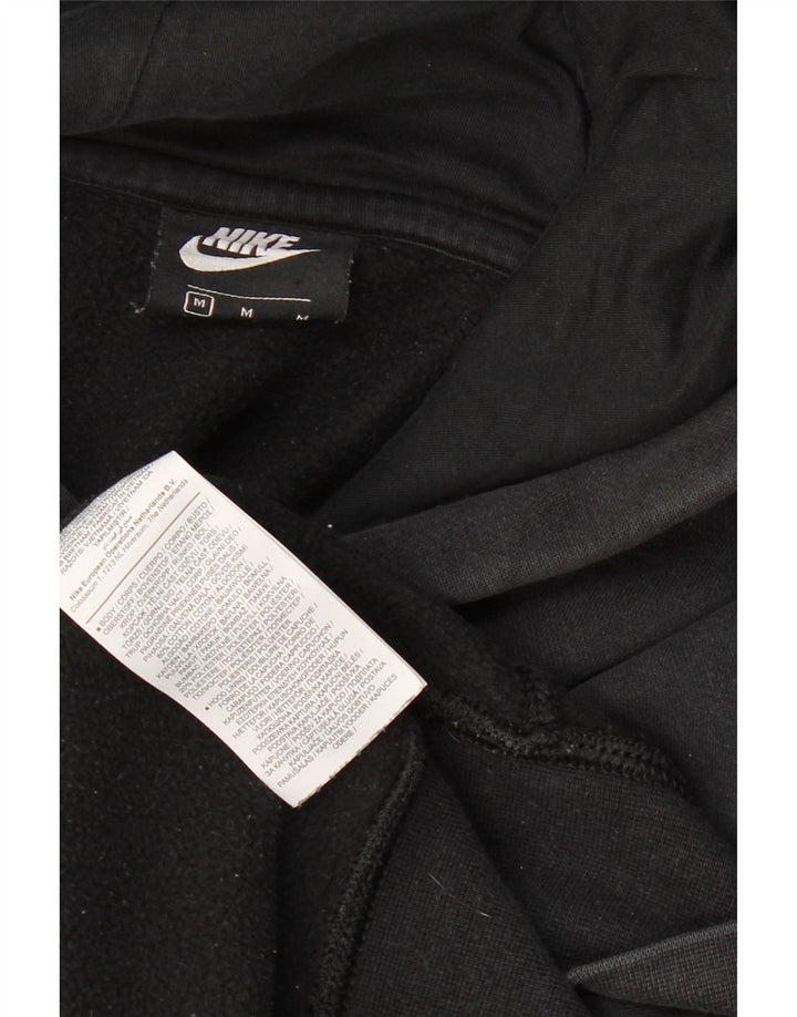 NIKE Mens Hoodie Jumper Medium Black Cotton