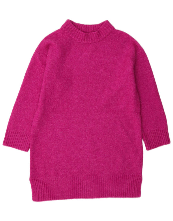 Zara Girls Jumper Dress 8-9 Years Pink Acrylic