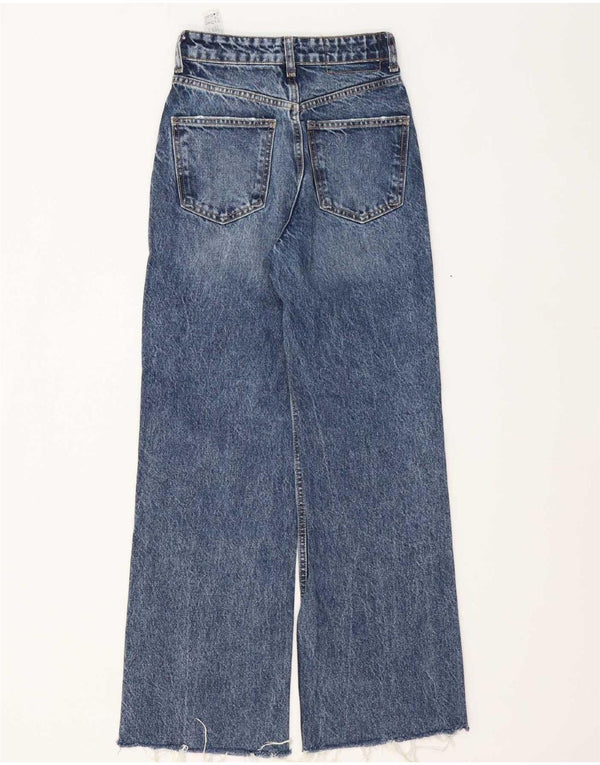 Zara Womens Wide Leg Jeans EU 34 2XS W24 L29 Blue Cotton