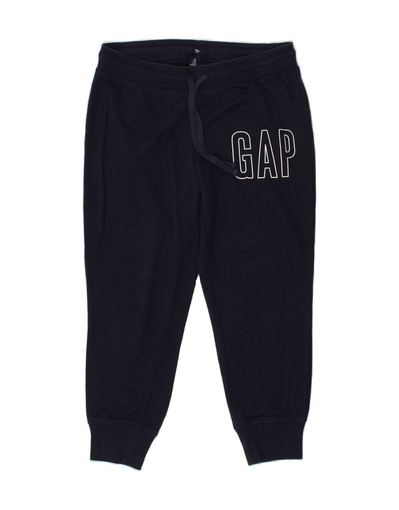 GAP Womens Graphic Tracksuit Trousers Joggers UK 12 Medium Navy Blue | Vintage Gap | Thrift | Second-Hand Gap | Used Clothing | Messina Hembry 