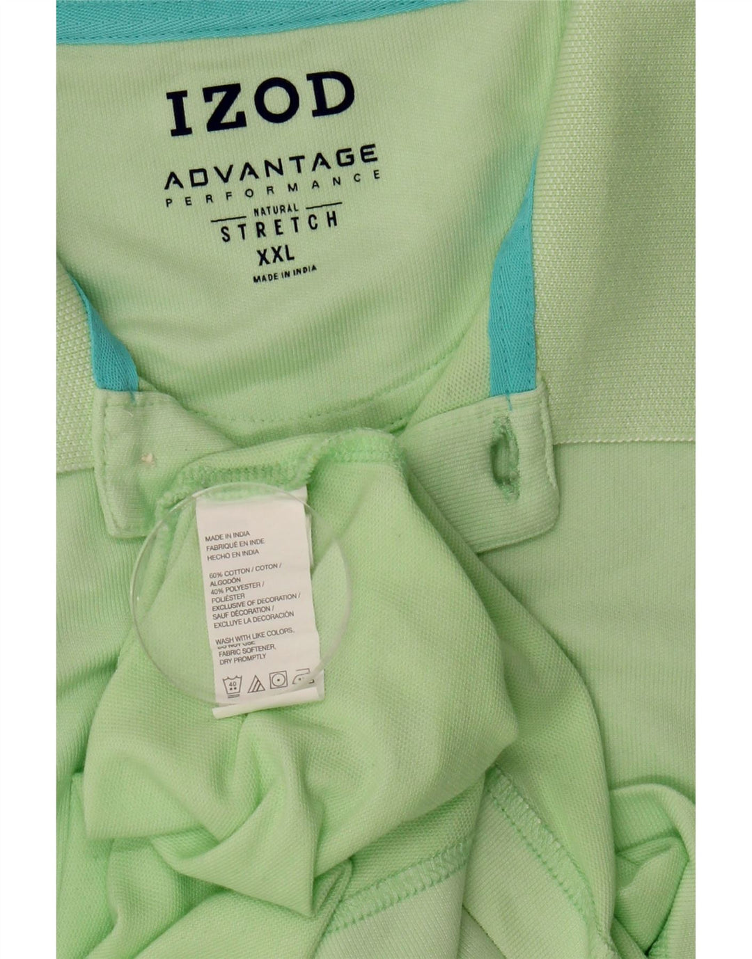 IZOD Mens Polo Shirt 2XL Green Cotton