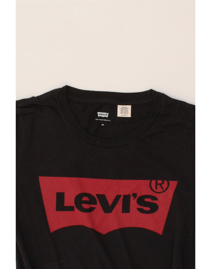 LEVI'S Mens Graphic T-Shirt Top XS Black Cotton Vintage Levi's and Second-Hand Levi's from Messina Hembry 