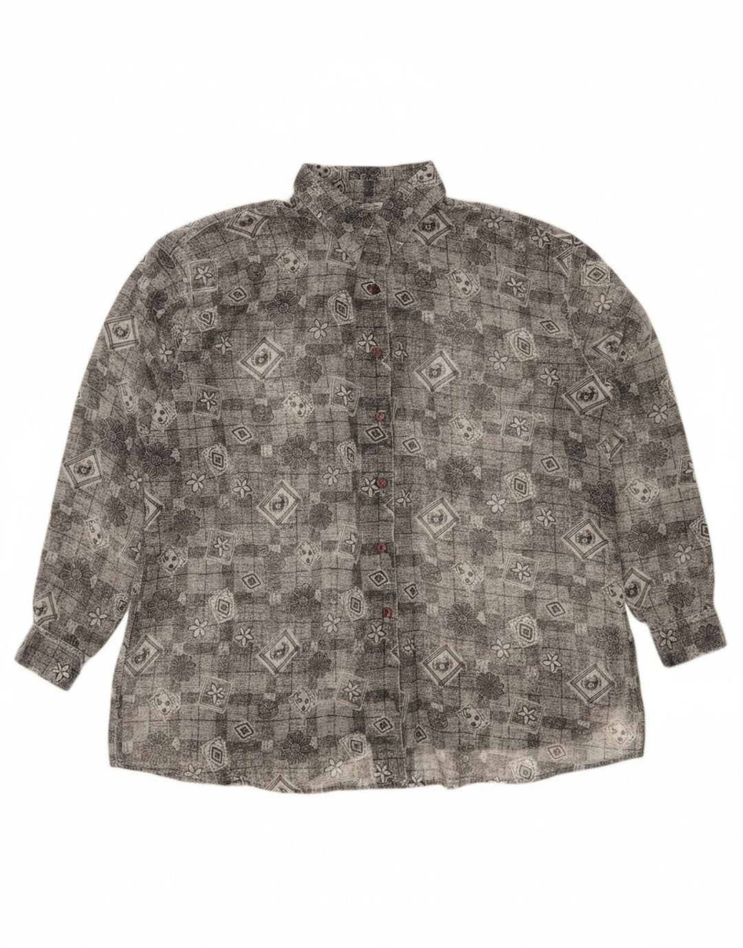 FALMER Womens Shirt Blouse UK 18 XL Grey Floral Polyester