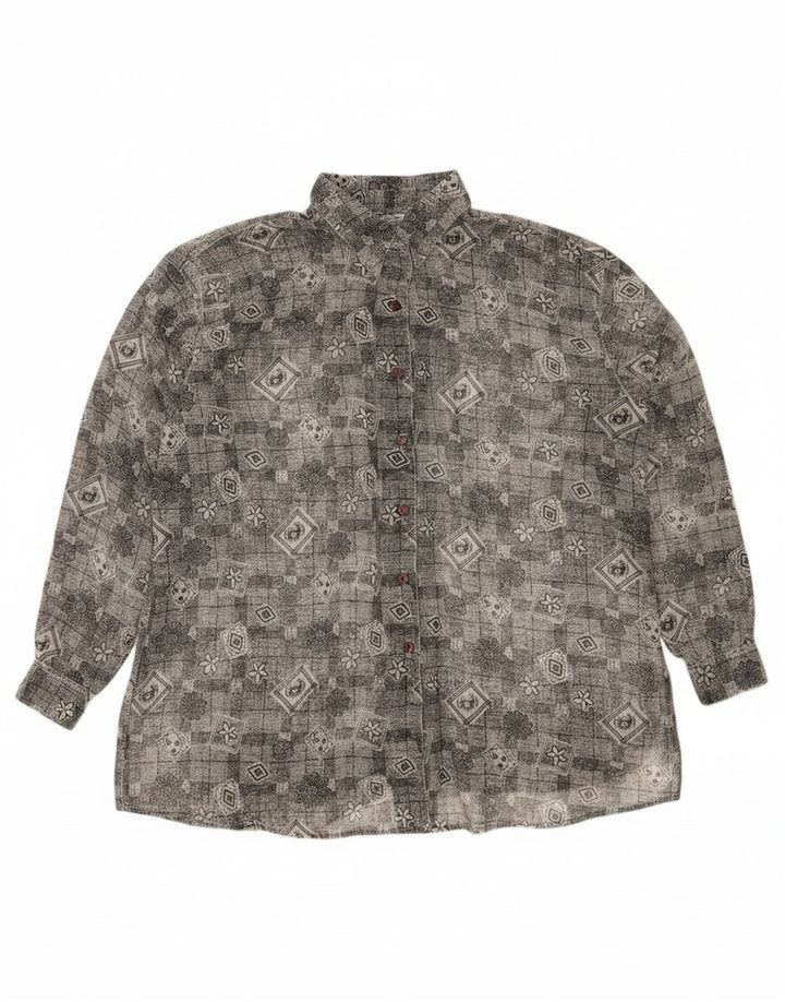 FALMER Womens Shirt Blouse UK 18 XL Grey Floral Polyester