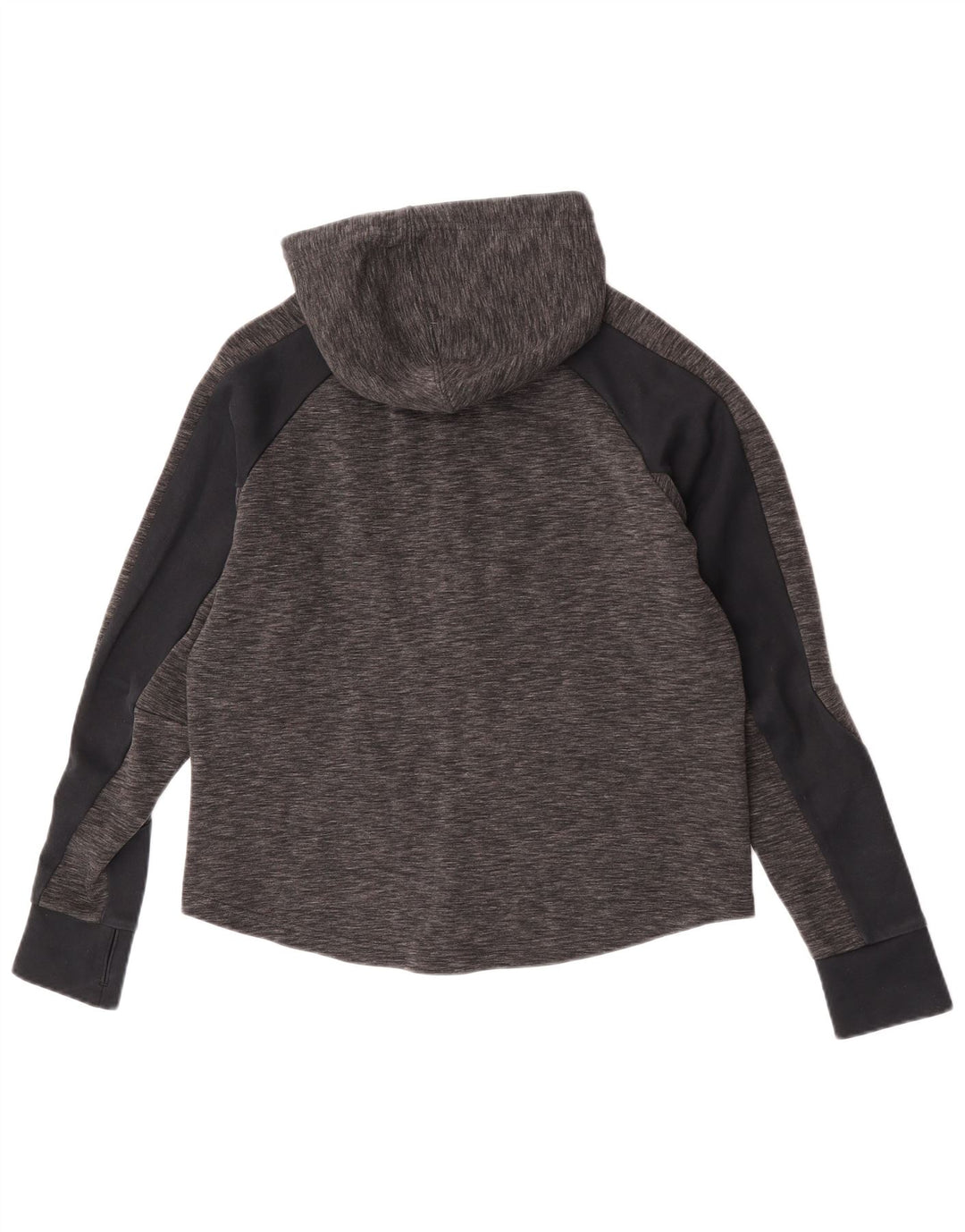 Puma Womens Zip Hoodie Sweater UK 12 Medium Grey Flecked Cotton