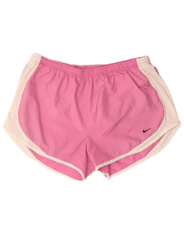 Nike Womens Sport Shorts US 16/18 XL  Pink Colourblock Polyester