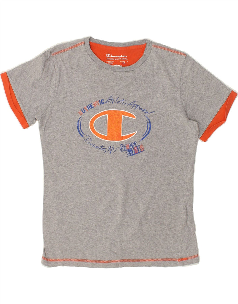 CHAMPION Boys Graphic T-Shirt Top 11-12 Years Grey Cotton | Vintage Champion | Thrift | Second-Hand Champion | Used Clothing | Messina Hembry 