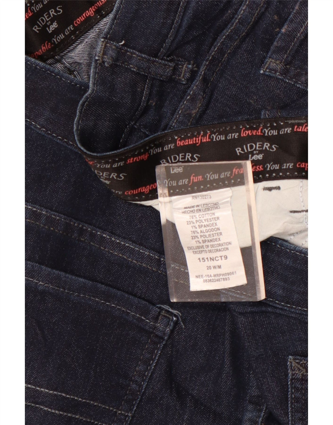 Lee Womens Riders Capri Jeans US 20 3XL W40 L20 Navy Blue Cotton