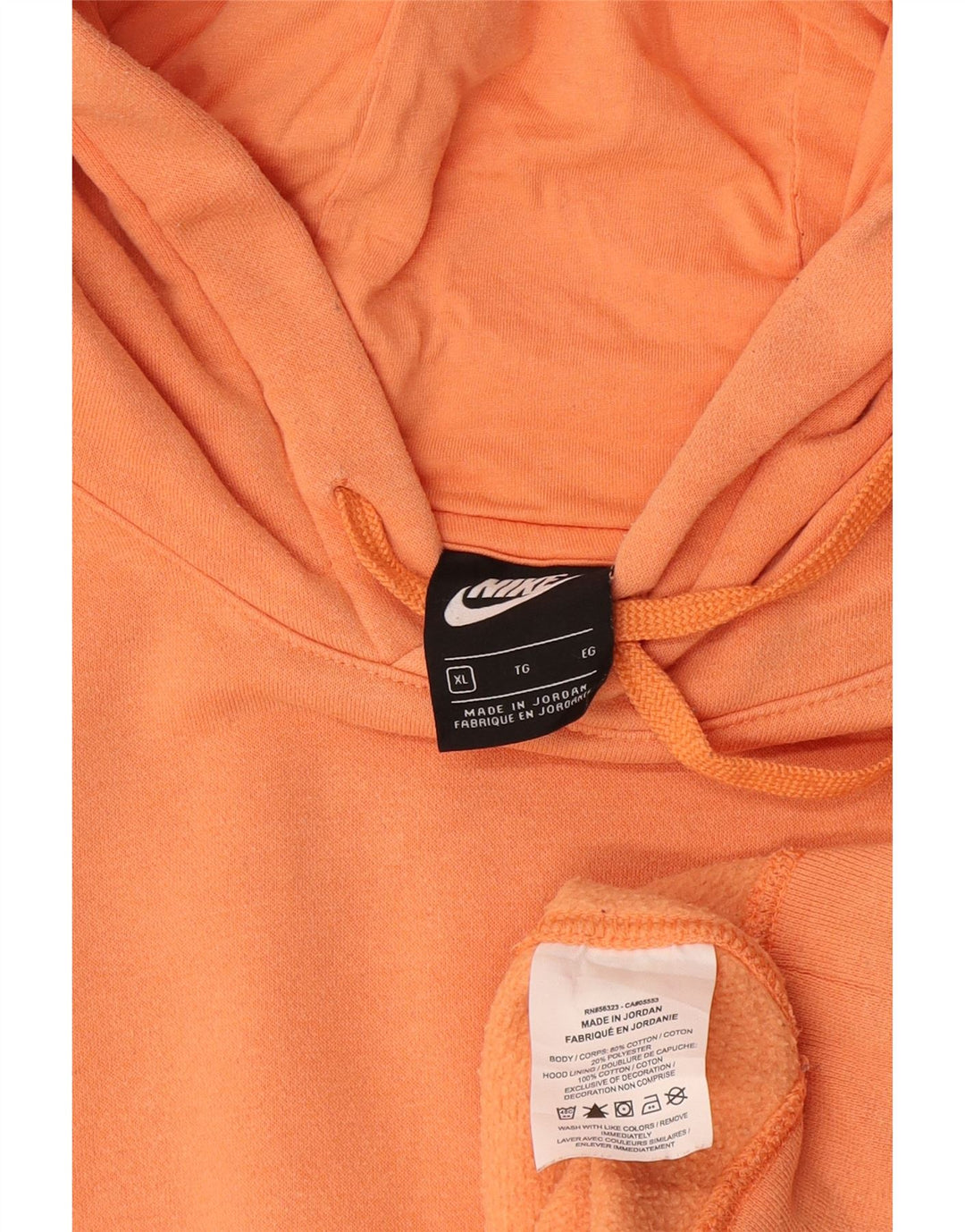 Nike Mens Hoodie Jumper XL Orange Cotton