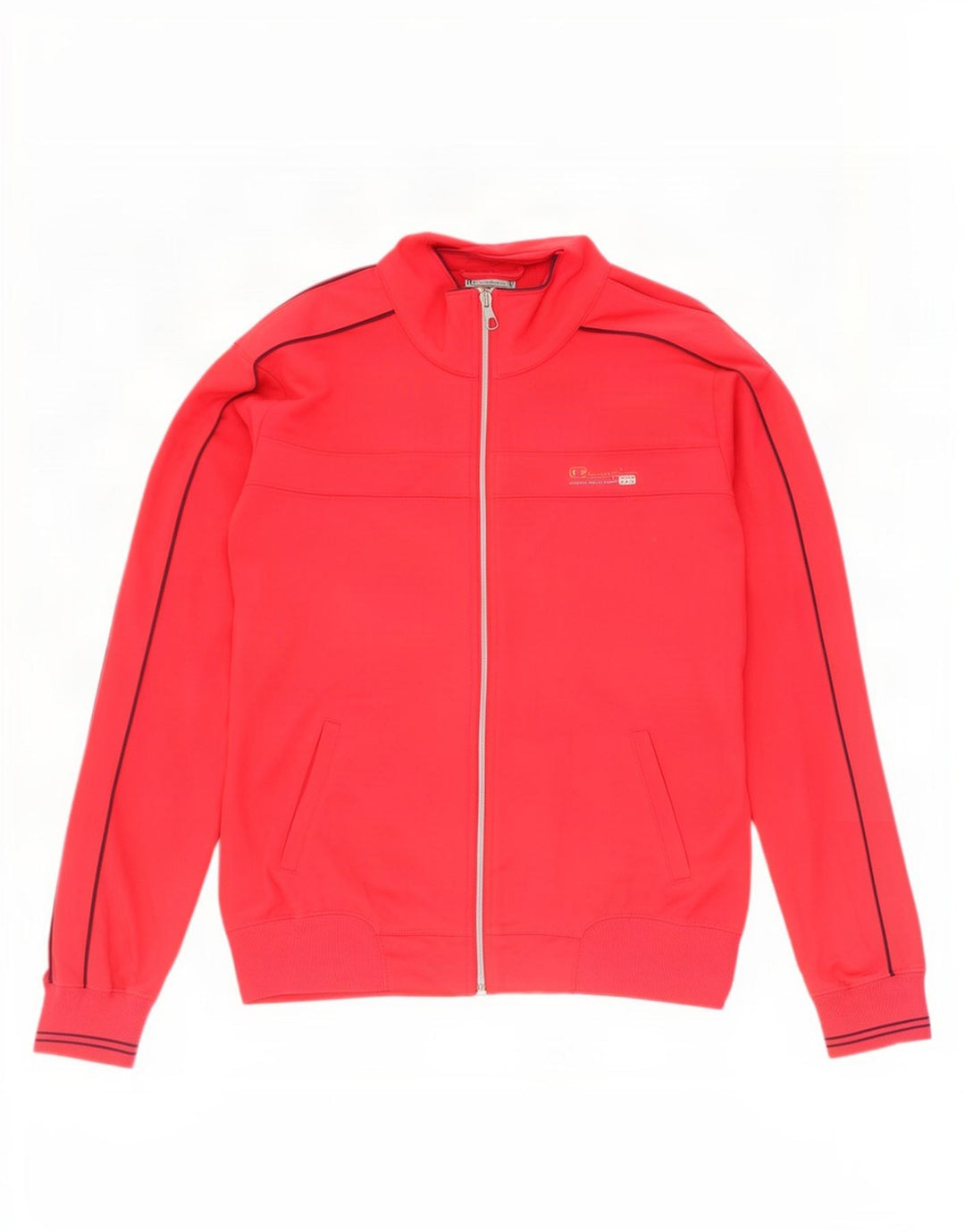 Champion Womens Heritage Fit Tracksuit Top Jacket UK 16 Large Red Polyester