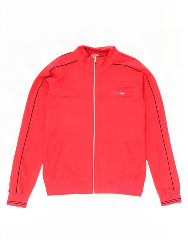 Champion Womens Heritage Fit Tracksuit Top Jacket UK 16 Large Red Polyester