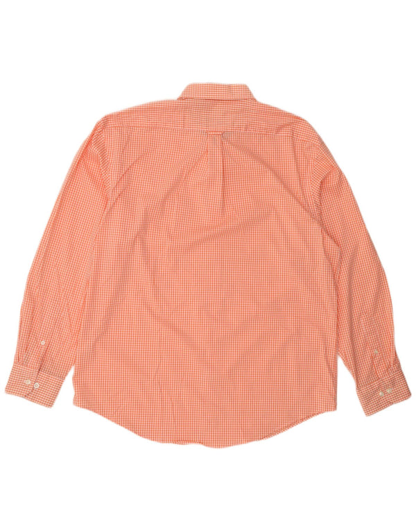 Izod Mens Shirt Large Pink Gingham Cotton