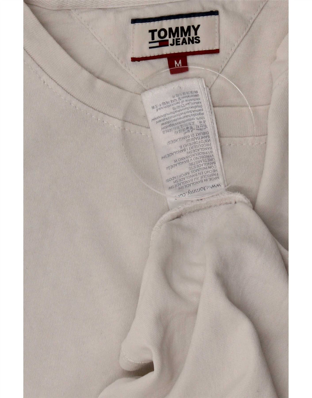 Tommy Hilfiger Mens T-Shirt Top Medium White Cotton