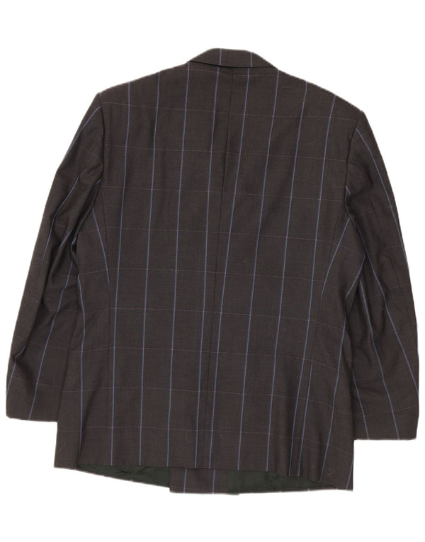 Ungaro Mens Double Breasted Blazer Jacket IT 50 Large Grey Pinstripe