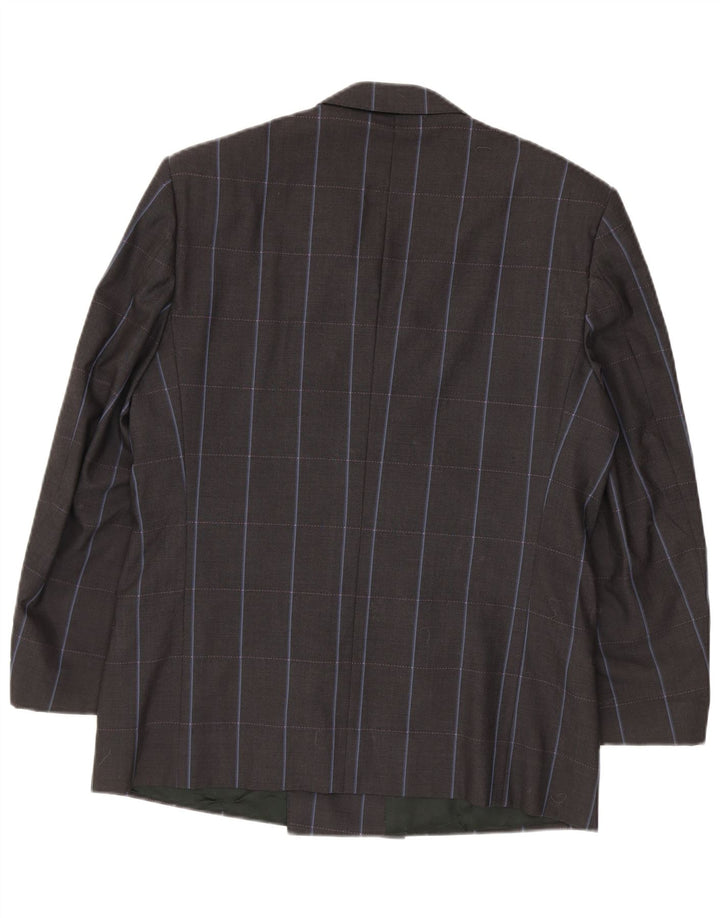 Ungaro Mens Double Breasted Blazer Jacket IT 50 Large Grey Pinstripe