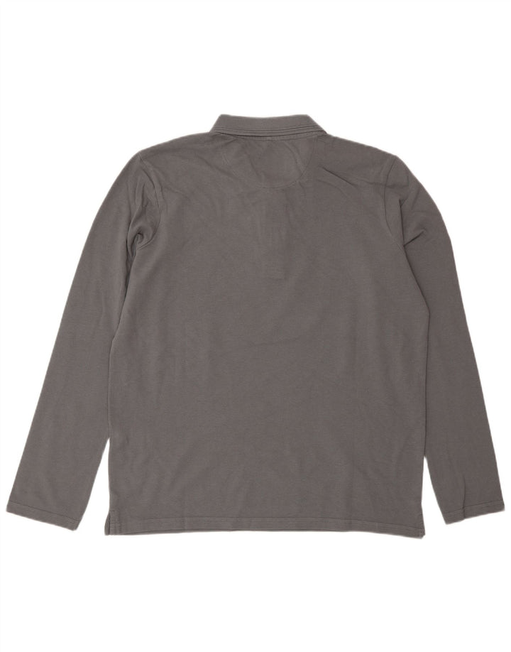 Carrera Mens Long Sleeve Regular Fit Polo Shirt Large Grey Cotton