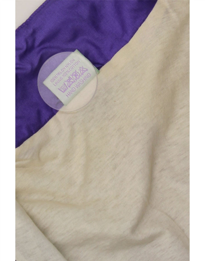 Vintage Mens Tracksuit Top Jacket Large Purple Colourblock Nylon