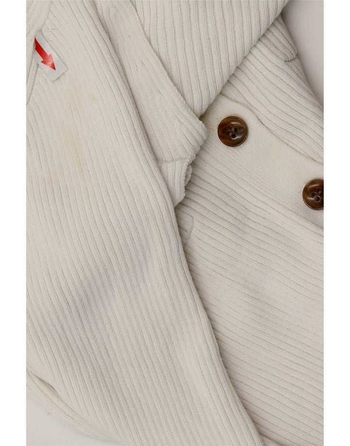 Zara Womens Crop Cardigan Sweater UK 12 Medium White Viscose