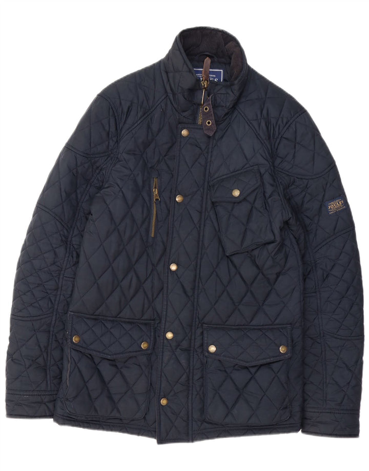 JOULES Mens Quilted Jacket UK 36 Small Navy Blue Polyester