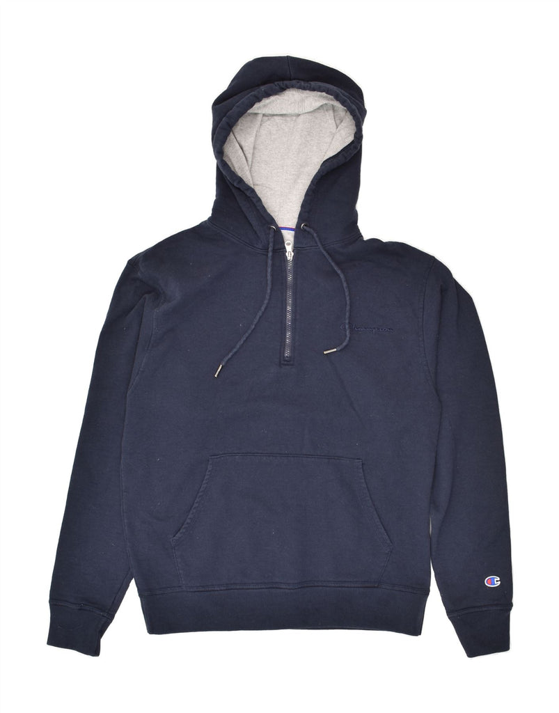 CHAMPION Mens Hoodie Jumper Medium Navy Blue Cotton | Vintage Champion | Thrift | Second-Hand Champion | Used Clothing | Messina Hembry 