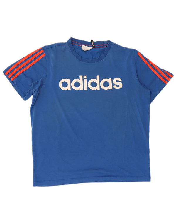 Adidas Mens Climalite Graphic T-Shirt Top Medium Blue Cotton