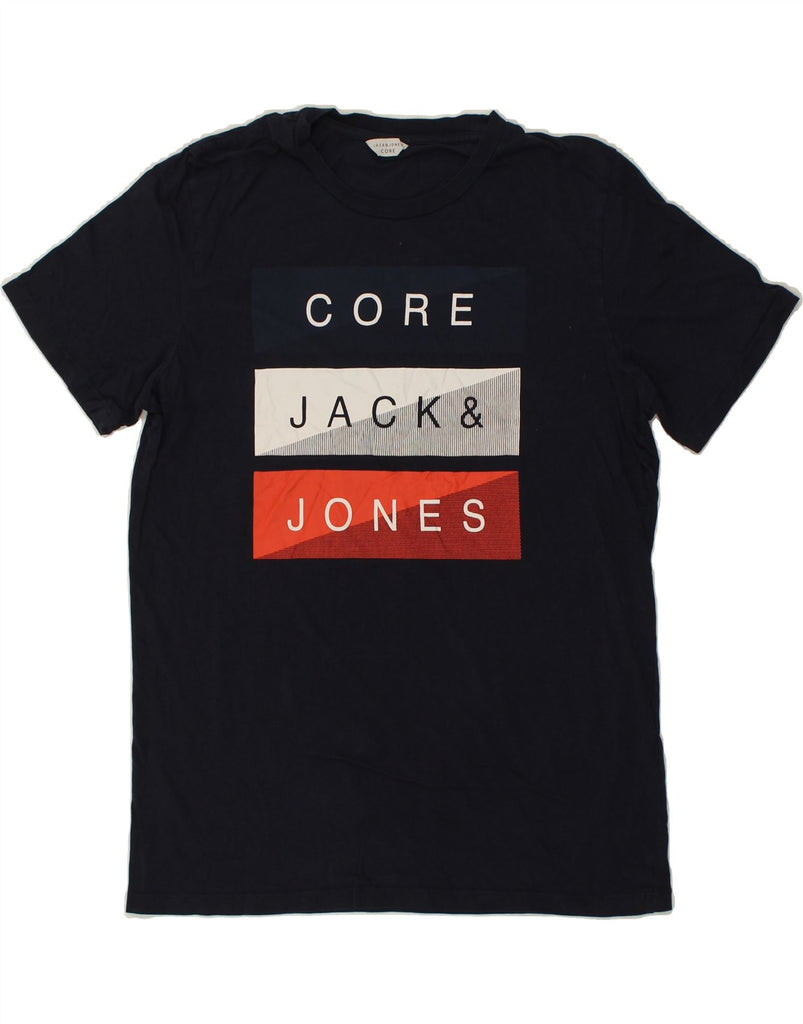 JACK & JONES Mens Graphic T-Shirt Top XL Navy Blue Cotton | Vintage Jack & Jones | Thrift | Second-Hand Jack & Jones | Used Clothing | Messina Hembry 