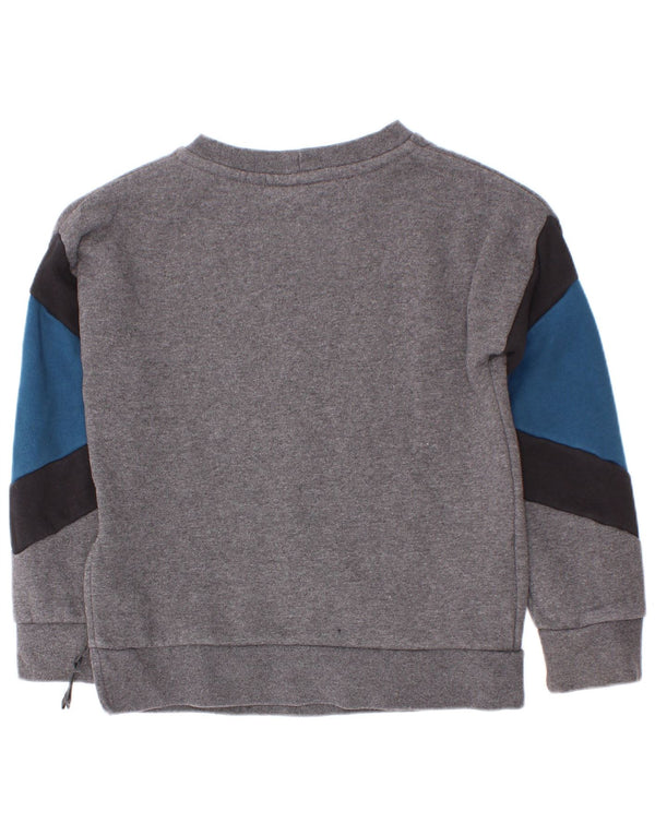 Nike Boys Graphic Sweatshirt Jumper 6-7 Years XS Grey Colourblock Cotton