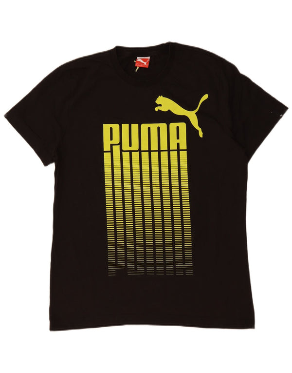 Puma Mens Graphic T-Shirt Top Large Black Cotton