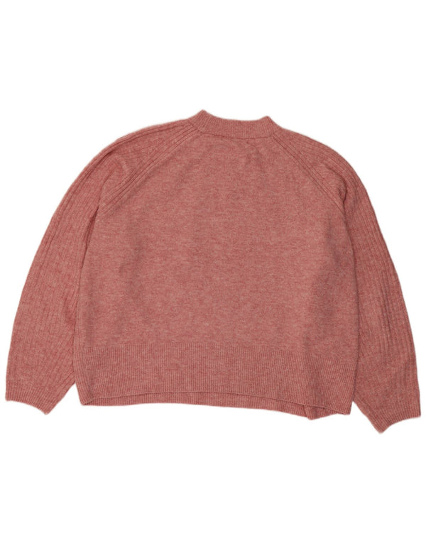 Marks & Spencer Womens Crop Crew Neck Jumper Sweater UK 18 XL Pink