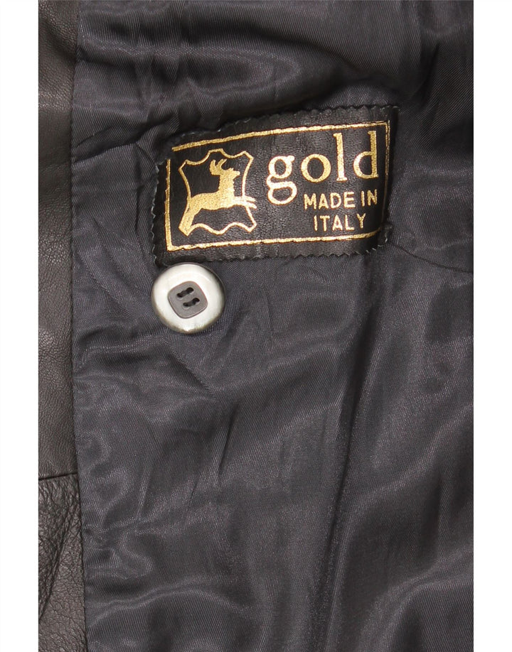 Vintage Womens Leather Jacket UK 16 Large Black Leather