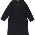 Zara Womens Double Breasted Coat UK 6 XS Navy Blue Wool