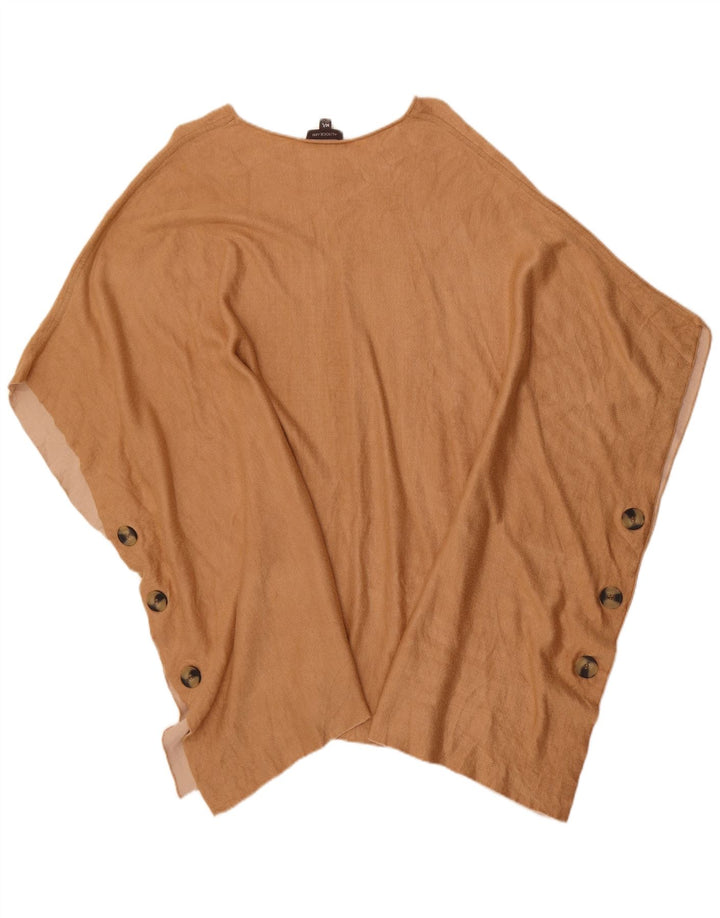 Autograph  Womens Poncho Jumper UK 14 Medium Beige Cotton