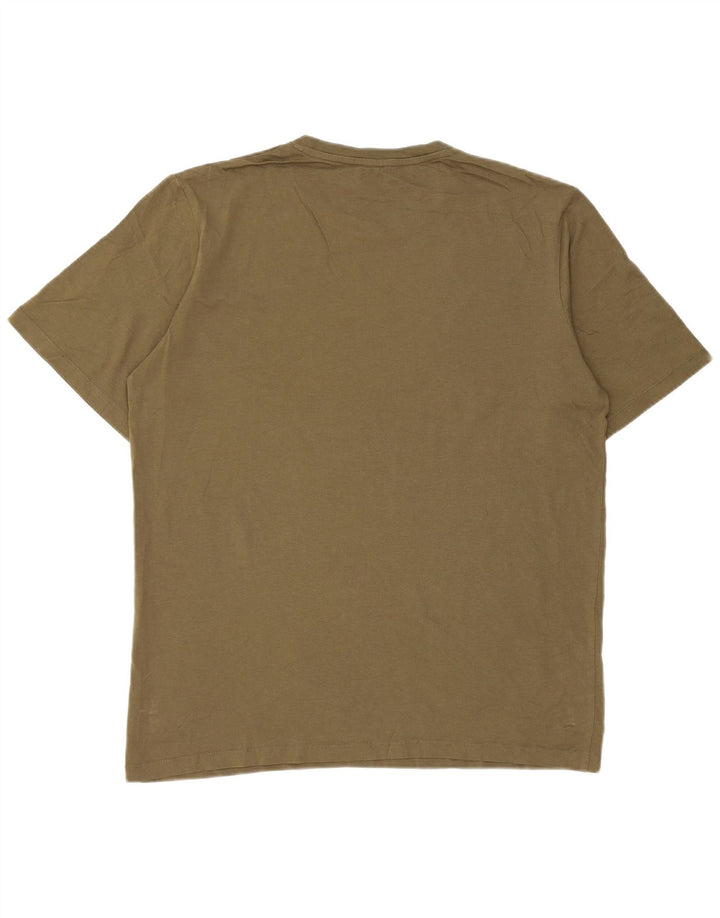 Jack & Jones Mens T-Shirt Top Large Khaki Cotton