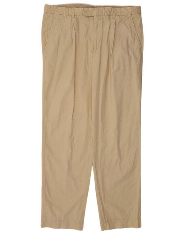 Fay Mens Pegged Suit Trousers IT 56 3XL W40 L33 Beige Cotton