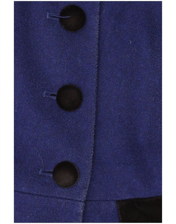 Monsoon Womens Overcoat UK 10 Small Blue Colourblock