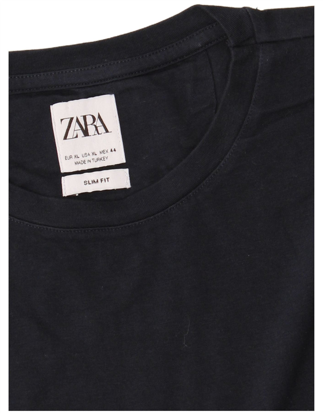ZARA Mens Slim Fit T-Shirt Top XL Navy Blue