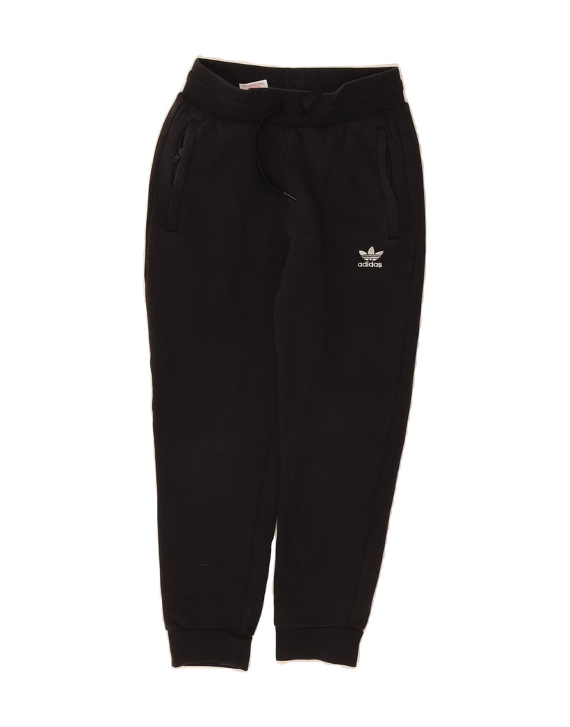ADIDAS Boys Tracksuit Trousers Joggers 8-9 Years Black Cotton Vintage Adidas and Second-Hand Adidas from Messina Hembry 