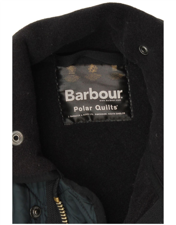 Barbour Mens Quilted Jacket UK 38 Medium Navy Blue Polyester